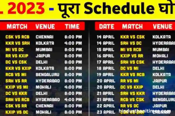 Ipl 2023 Schedule