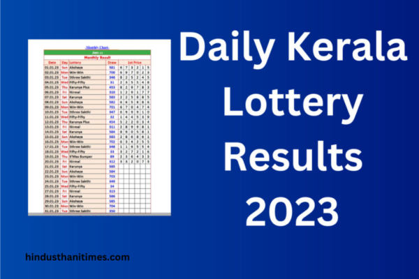 Kerala Lottery Result Chart 2023